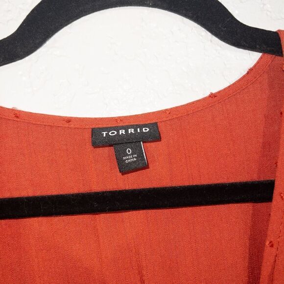 Torrid Acas Red Swiss Dot Linen Dress Size 0 / Large - Picture 5 of 11